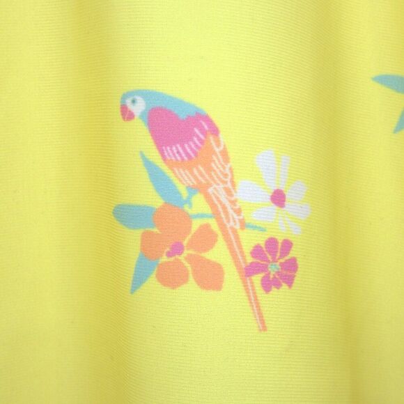 GAPFactory Bright Yellow One Piece Flutter Swimsuit Floral Parrot Print Size 5T - Picture 4 of 8